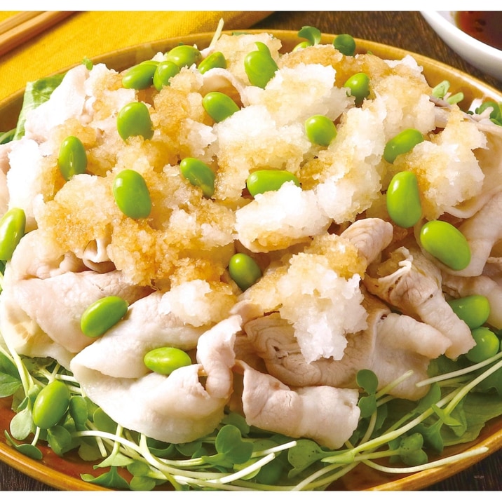 豚しゃぶと枝豆のおろしポン酢サラダ